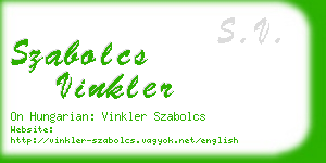 szabolcs vinkler business card